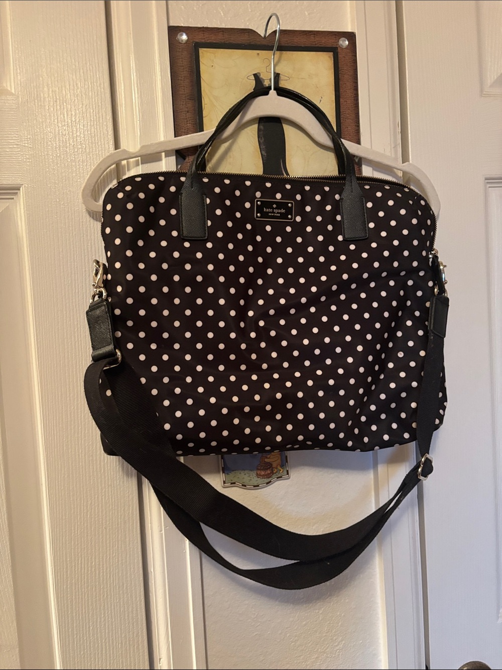 kate spade Black with White Polka Dot Laptop Bag